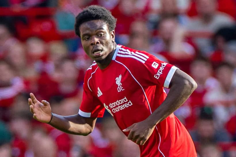 LIVERPOOL, ENGLAND - Monday, August 4, 2025: Liverpool's Wellity Lucky during a pre-season friendly match between Liverpool FC and Athletic Bilbao at Anfield. Liverpool won 4-1. (Photo by David Rawcliffe/Propaganda)