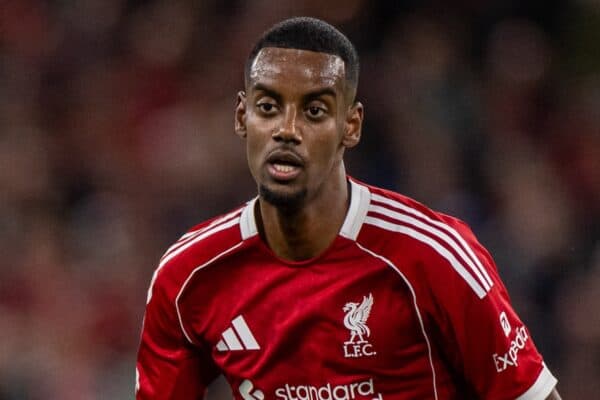 LIVERPOOL, ENGLAND - Wednesday, September 17, 2025: Liverpool's new signing Alexander Isak during the UEFA Champions League match between Liverpool FC and Atletico Madrid FC at Anfield. Liverpool won 3-2. (Photo by David Rawcliffe/Propaganda)