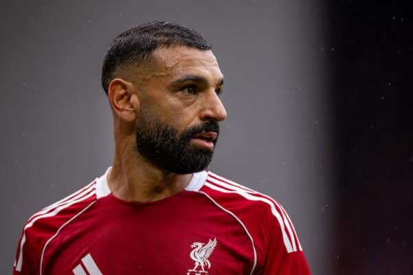 LIVERPOOL, ENGLAND - Saturday, September 20, 2025: Liverpool's Mohamed Salah during the FA Premier League match between Liverpool FC and Everton FC at Anfield. The 247th Merseyside Derby. Liverpool won 2-1. (Photo by David Rawcliffe/Propaganda)