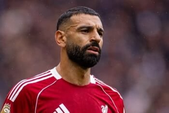 LIVERPOOL, ENGLAND - Saturday, September 20, 2025: Liverpool's Mohamed Salah during the FA Premier League match between Liverpool FC and Everton FC at Anfield. The 247th Merseyside Derby. Liverpool won 2-1. (Photo by David Rawcliffe/Propaganda) Football – FA Premier League – Liverpool FC v Everton FC