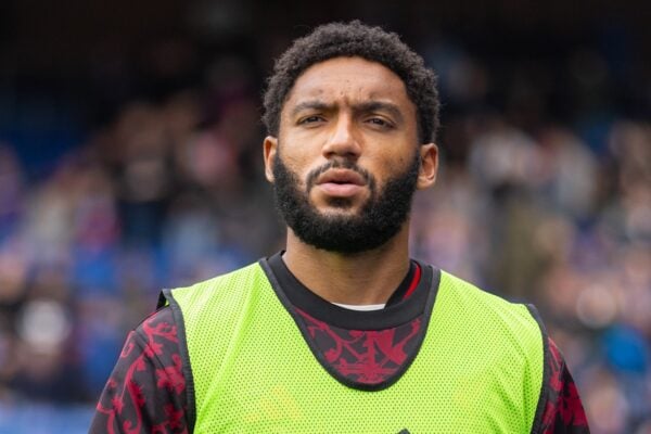 LONDON, ENGLAND - Saturday, September 27, 2025: Liverpool's substitute Joe Gomez before the FA Premier League match between Crystal Palace FC and Liverpool FC at Selhurst Park. Crystal Palace won 2-1. (Photo by David Rawcliffe/Propaganda)
