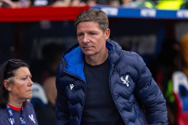 LONDON, ENGLAND - Saturday, September 27, 2025: Crystal Palace's manager Oliver Glasner before the FA Premier League match between Crystal Palace FC and Liverpool FC at Selhurst Park. Crystal Palace won 2-1. (Photo by David Rawcliffe/Propaganda)