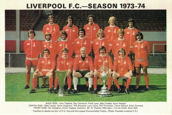 2BKG5EY Liverpool FC Team Photo Season 1973-1974. Liverpool FC squad photo season 1973/74 - 1970s