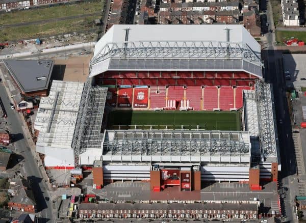 Anfield stadium, Liverpool, aerial view (General image)