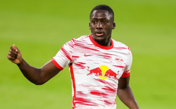 Leipzig, Germany. 16th May, 2021. Football: Bundesliga, Matchday 33, RB Leipzig - VfL Wolfsburg at Red Bull Arena Leipzig. Leipzig defender Ibrahima Konate on the ball. Credit: Jan Woitas/dpa-Zentralbild/dpa - IMPORTANT NOTE: In accordance with the regulations of the DFL Deutsche FuBball Liga and/or the DFB Deutscher FuBball-Bund, it is prohibited to use or have used photographs taken in the stadium and/or of the match in the form of sequence pictures and/or video-like photo series./dpa/Alamy Live News