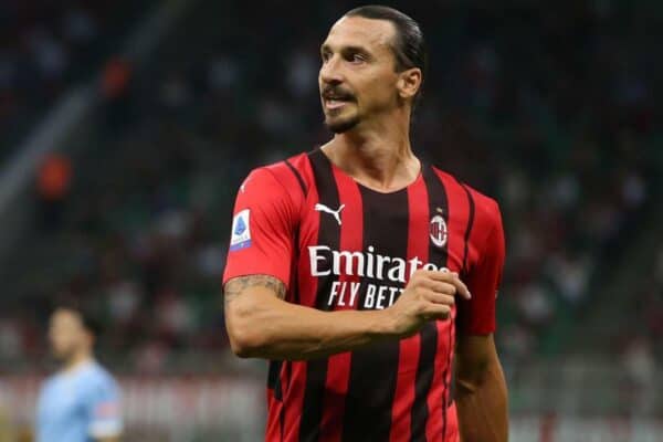 2GK00JX Milán, Italia, 12 de septiembre de 2021. Zlatan Ibrahimovic del AC Milan reacciona durante el partido de la serie A en Giuseppe Meazza, Milán.  El crédito de la imagen debe decir: Jonathan Moscrop / Sportimage