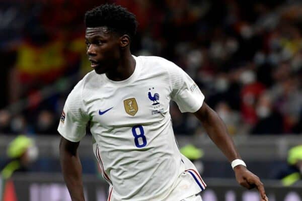 2H05PWN Milano, Italy. 10th Oct, 2021. Aurelien Tchouameni of France in action during the Uefa Nations League final match between Spain and France at San Siro stadium in Milano (Italy), October 10th, 2021. Photo Andrea Staccioli/Insidefoto Credit: insidefoto srl/Alamy Live News