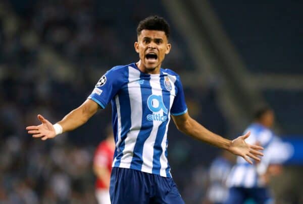 2H20TRJ Soccer Football - Champions League - Group B - FC Porto v AC Milan - Estadio do Dragao, Porto, Portugal - October 19, 2021 FC Porto's Luis Diaz reacts REUTERS/Pedro Nunes