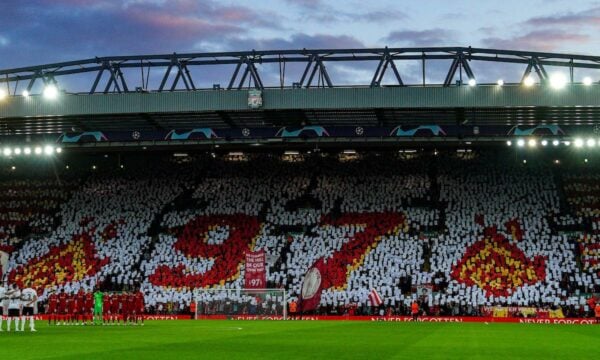 Liverpool players have a minute silence in remembrance for lives lost at Hillsborough, Wednesday April 13, 2022. (Image: PA Images / Alamy Stock Photo)