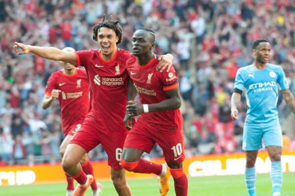 Wembley: Sadio Mane celebrates scoring vs Man City, FA Cup semi final (Image: UK Sports Pics Ltd/Alamy Live News)