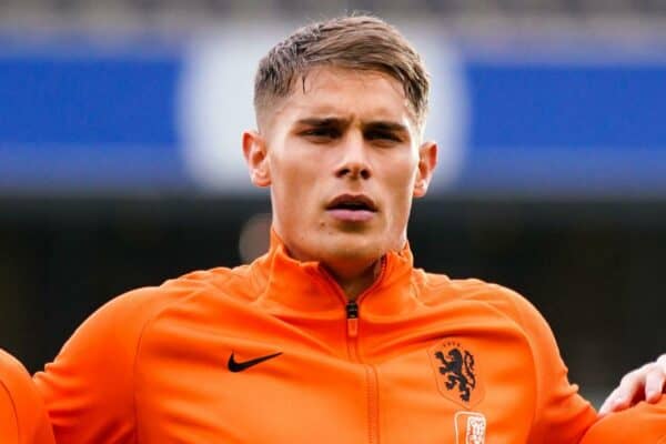 2K32W4A LEUVEN, BELGIUM - SEPTEMBER 23: Micky van de Ven of Netherlands U21 prior to the Friendly Game match between Belgium U21 and Netherlands U21 at the King Power At Den Dreef Stadion on September 23, 2022 in Leuven, Belgium (Photo by Joris Verwijst/Orange Pictures)