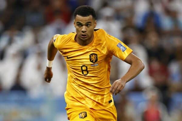 2M13X9T Al Daayen, Qatar. 09th Dec, 2022. AL DAAYEN - Cody Gakpo of Holland during the FIFA World Cup Qatar 2022 quarterfinal match between the Netherlands and Argentina at the Lusail Stadium on December 9, 2022 in Al Daayen, Qatar. ANP MAURICE VAN STEEN netherlands out - belgium out Credit: ANP/Alamy Live News