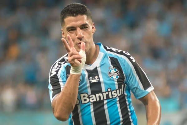 2M9CWX3 Porto Alegre, Brazil. 17th Jan, 2023. Luis Suarez of Gremio during the match against Sao Luiz, valid for the final of the Recopa Gaucha 2023, held at Arena Gremio, in Porto Alegre, this Tuesday (17/01). Credit: Brazil Photo Press/Alamy Live News