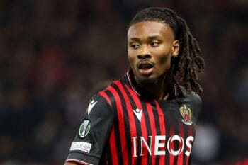 Nice, France. 20th Apr, 2023. Khephren Thuram of Nice during the UEFA Europa Conference League, Quarter-finals, 2nd leg football match between OGC Nice (OGCN) and FC Basel 1893 on April 20, 2023 at Allianz Riviera stadium in Nice, France – Photo Jean Catu