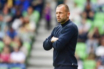 Groningen, Netherlands. 14th May, 2023. GRONINGEN, Stadium Euroborg, 14-05-2023, Dutch Eredivisie Football, season 2022/2023, match between FC Groningen and Ajax, Ajax coach John Heitinga (Photo by Pro Shots/Sipa USA) Credit: Sipa US/Alamy Live News
