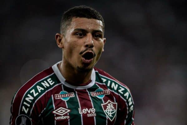 2RKC8BB Rio De Janeiro, Brazil. 24th Aug, 2023. RJ - RIO DE JANEIRO - 08/24/2023 - LIBERTADORES 2023, FLUMINENSE X OLIMPIA - Fluminense player Andre celebrates his goal during a match against Olimpia at the Maracana stadium for the 2023 Libertadores championship. Photo: Thiago Ribeiro/AGIF Credit: AGIF/Alamy Live News