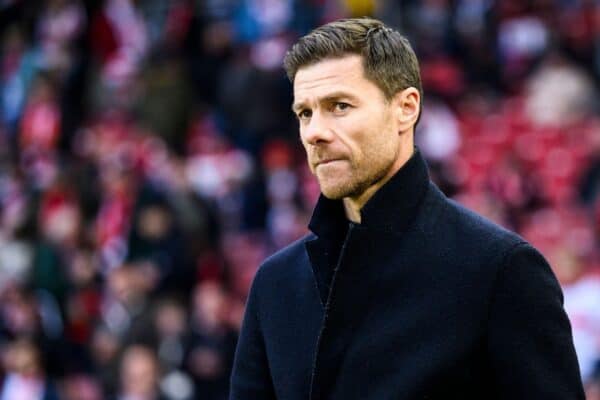 2TCJJBK Stuttgart, Germany. 10th Dec, 2023. Soccer: Bundesliga, VfB Stuttgart - Bayer Leverkusen, Matchday 14, MHPArena. Leverkusen coach Xabi Alonso stands in the stadium before the game. Credit: Tom Weller/dpa - IMPORTANT NOTE: In accordance with the regulations of the DFL German Football League and the DFB German Football Association, it is prohibited to utilize or have utilized photographs taken in the stadium and/or of the match in the form of sequential images and/or video-like photo series./dpa/Alamy Live News