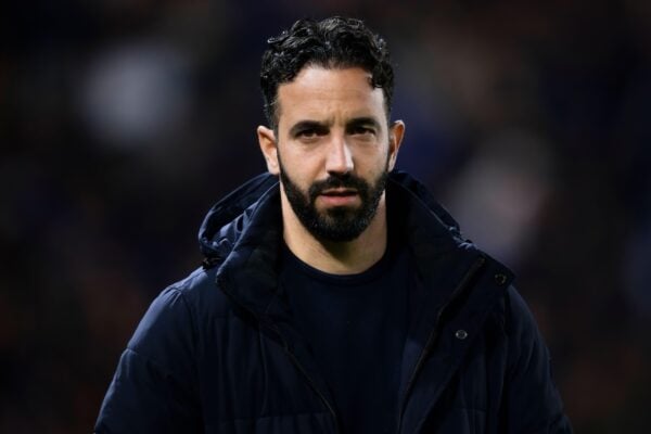 2WT7YR5 Bergamo, Italy. 14 March 2024. Ruben Amorim, head coach of Sporting Clube de Portugal, looks on prior to the UEFA Europa League round of 16 second leg football match between Atalanta BC and Sporting CP. Credit: Nicolo Campo/Alamy Live News