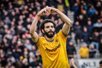 Wolverhampton, UK. 16th Mar, 2024. Wolverhampton, England, March 16th 2024: Rayan Ait-Nouri (3 Wolves) scores the equaliser during the FA Cup football match between Wolverhampton Wanderers and Coventry City at Molineux stadium in Wolverhampton, England (N