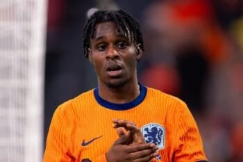 Amsterdam, Netherlands. 22nd Mar, 2024. AMSTERDAM, NETHERLANDS – MARCH 22: Jeremie Frimpong of Netherlands applauds for the fans during the International Friendly match between Netherlands and Scotland at the Johan Cruijff ArenA on March 22, 2024 in Amste