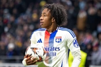 Malick Fofana of Lyon during the UEFA Europa League, League phase, Matchday 6 football match between Olympique Lyonnais and Eintracht Frankfurt on 12 December 2024 at Groupama Stadium in Decines-Charpieu near Lyon, France