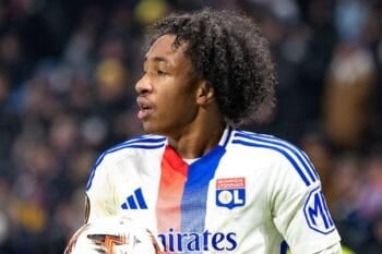 Malick Fofana of Lyon during the UEFA Europa League, League phase, Matchday 6 football match between Olympique Lyonnais and Eintracht Frankfurt on 12 December 2024 at Groupama Stadium in Decines-Charpieu near Lyon, France
