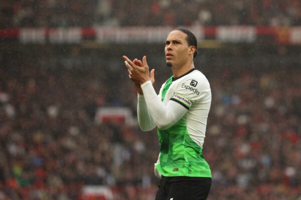 MANCHESTER, ENGLAND - Sunday, April 7, 2024: Liverpool's Virgil van Dijk before the FA Premier League match between Manchester United FC and Liverpool FC at Old Trafford. (Photo by David Rawcliffe/Propaganda)