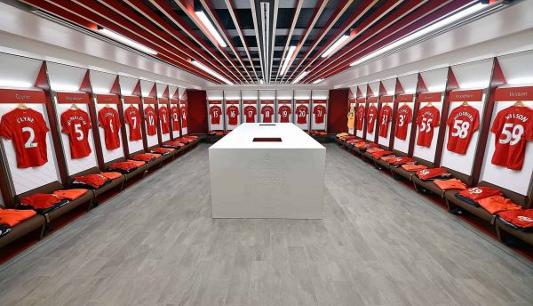 LIVERPOOL, ENGLAND - MARCH 31: New Dressing room of Liverpool Unveiled at Anfield on March 31, 2017 in Liverpool, England. (Photo by Andrew Powell/Liverpool FC via Getty Images)