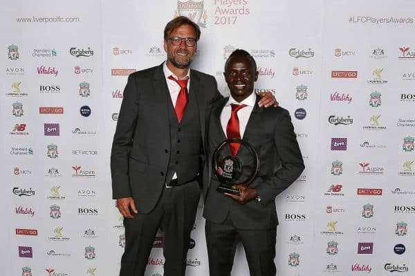 (THE SUN OUT, THE SUN ON SUNDAY OUT) of Liverpool during the Liverpool FC Player Awards at Anfield on May 9, 2017 in Liverpool, England.