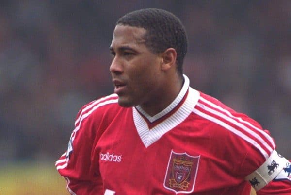 COVENTRY, ENGLAND - Saturday, April 6, 1996: Liverpool's captain John Barnes in action against Coventry City during the Premiership match at Highfield Road. Coventry won 1-0. (Pic by David Rawcliffe/Propaganda)