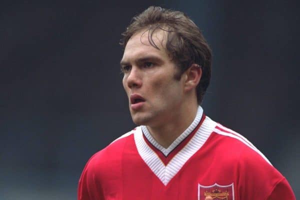 COVENTRY, ENGLAND - Saturday, April 6, 1996: Liverpool's Jason McAteer in action against Coventry City during the Premiership match at Highfield Road. Coventry won 1-0. (Pic by David Rawcliffe/Propaganda)