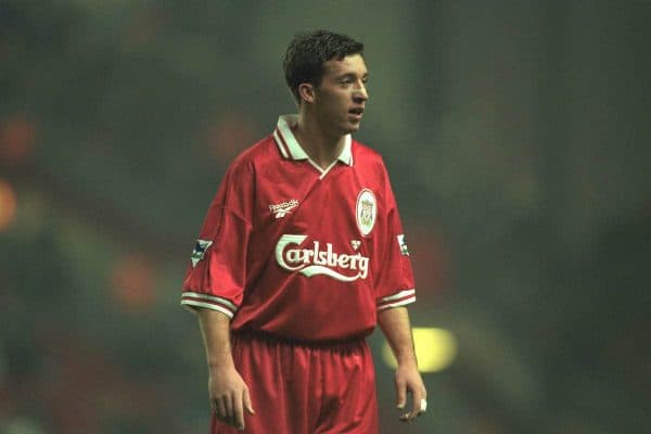 Liverpool, England - Wednesday, November 27th, 1996: Liverpool's Robbie Fowler in action during the 4-2 victory over Arsenal during the 4th Round of the League Cup at Anfield. (Pic by David Rawcliffe/Propaganda)