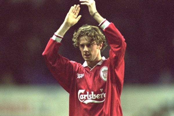 London, England - Monday, December 2, 1996: Liverpool's Steve McManaman in action during the 2-0 Premier League victory over Tottenham Hotspur at White Hart Lane. (Pic by David Rawcliffe/Propaganda)