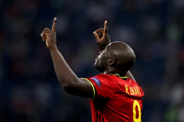 SAINT PETERSBURG, RUSSIA - JUNE 12: Romelu Lukaku of Belgium celebrates after scoring their side's first goal during the UEFA Euro 2020 Championship Group B match between Belgium and Russia on June 12, 2021 in Saint Petersburg, Russia. (Photo by Gonzalo Arroyo - UEFA)