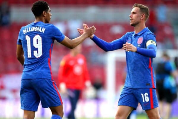 Jordan Henderson, right, has backed Jude Bellingham to shine (Nick Potts/PA)