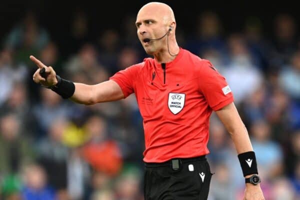 BELFAST, NORTHERN IRELAND - AUGUST 11: Match referee Sergei Karasev gestures during the UEFA Super Cup 2021 match between Chelsea FC and Villarreal CF at the National Football Stadium at Windsor Park on August 11, 2021 in Belfast, Northern Ireland. (Photo by Lukas Schulze - © UEFA)