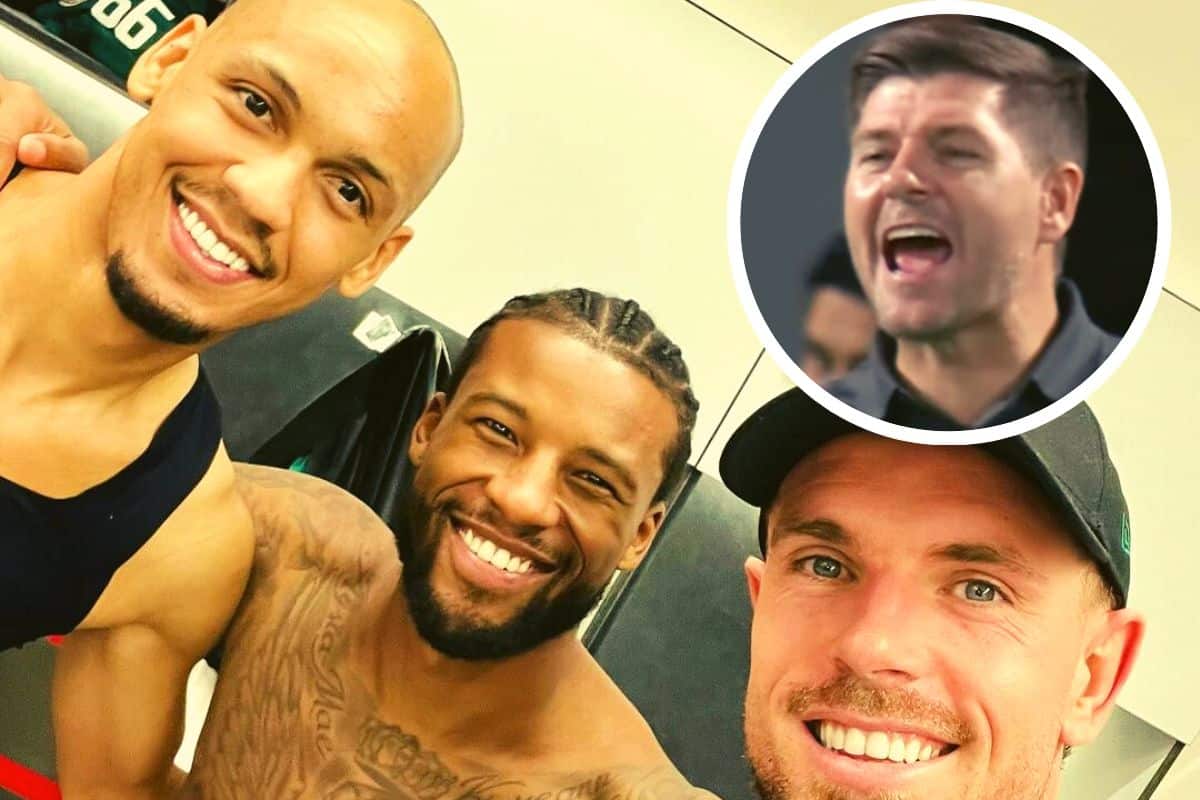 Gerrard “full of sadness” as Fabinho reunited with Wijnaldum & Henderson