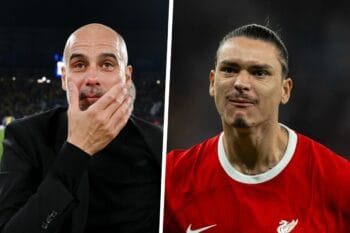 Darwin Nunez and Pep Guardiola