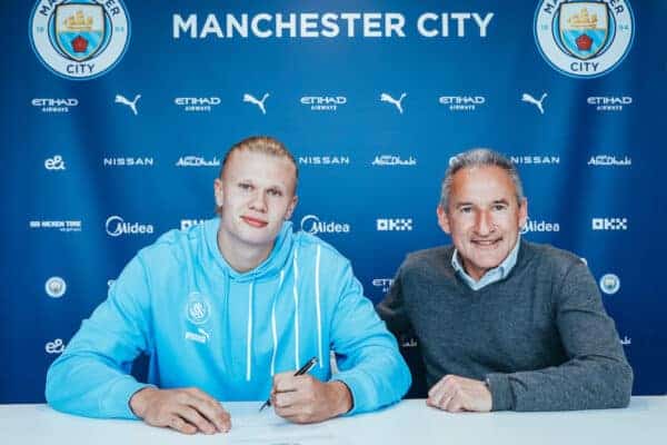 Erling Haaland joins Manchester City on five-year deal. (Handout photo from Manchester City FC)