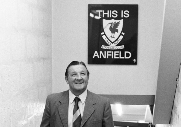 Bob Paisley at Anfield after taking over as Liverpool manager following the resignation of Bill Shankly. 26th July 1974. (PA / Alamy)