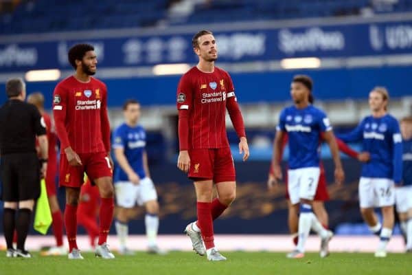 Liverpool’s Jordan Henderson and his team-mates had to settle for a point at Everton (PA)