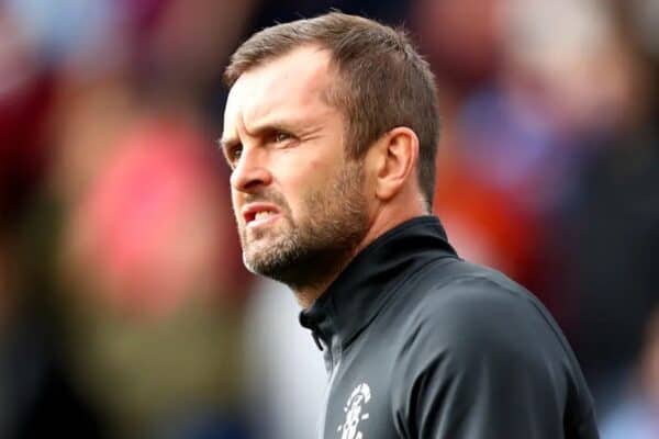 Luton Town manager Nathan Jones during the Sky Bet Championship match at Turf Moor, Burnley. Picture date: Saturday August 6, 2022. Tim Markland/PA Wire/PA Images