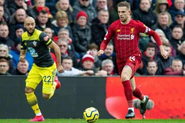 LIVERPOOL, ENGLAND - Saturday, February 1, 2020: Liverpool's Andy Robertson during the pre-match warm-up before the FA Premier League match between Liverpool FC and Southampton FC at Anfield. (Pic by David Rawcliffe/Propaganda)