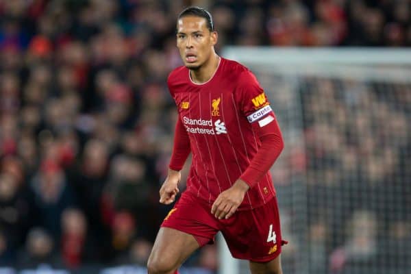 LIVERPOOL, ENGLAND - Monday, February 24, 2020: Liverpool's Trent Alexander-Arnold signals to team-mates as he takes a corner-kick during the FA Premier League match between Liverpool FC and West Ham United FC at Anfield. (Pic by David Rawcliffe/Propaganda)