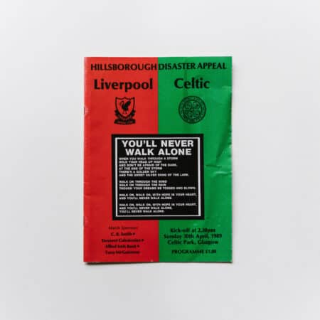 Liverpool vs Celtic programme 1989