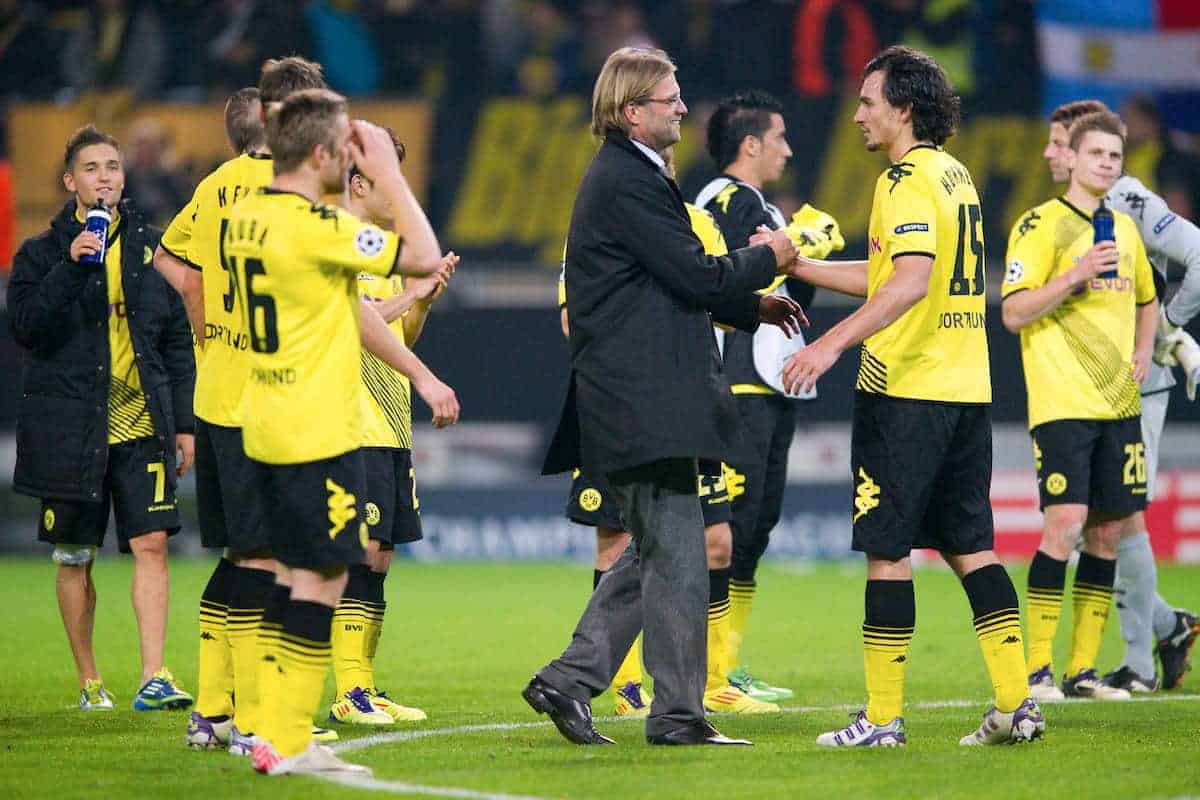 01.11.2011, Signal Iduna Park, Dortmund, GER, UEFA Champions League, Vorrunde, Borussia Dortmund (GER) vs Olympiacos Piraeus (GRE), im Bild Juergen Klopp (Trainer Dortmund) und Mats Hummels (#15 Dortmund) nach dem Spiel // during Borussia Dortmund (GER) vs Olympiacos Piraeus (GRE) at Signal Iduna Park, Dortmund, GER, 2011-11-01. EXPA Pictures © 2011, PhotoCredit: EXPA/ nph/ Kurth ****** out of GER / CRO / BEL ******