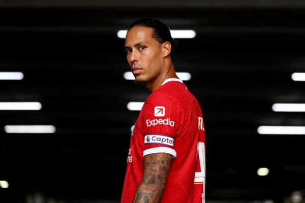 New Liverpool FC captain Virgil van Dijk at the National Stadium on July 30, 2023 in Singapore. (Photo by Andrew Powell/Liverpool FC via Getty Images)