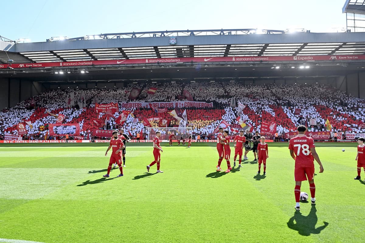 Jurgen Klopp, Doubters Mosaic before the Premier League match between Liverpool FC and Wolverhampton Wanderers at Anfield on May 19, 2024 in Liverpool, England. (Photo by Andrew Powell/Liverpool FC via Getty Images)