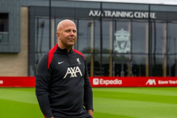 Arne Slot new first team manager of Liverpool Football Club at AXA Training Centre on June 19, 2024 in Kirkby, England. (Photo by Andrew Powell/Liverpool FC via Getty Images)
