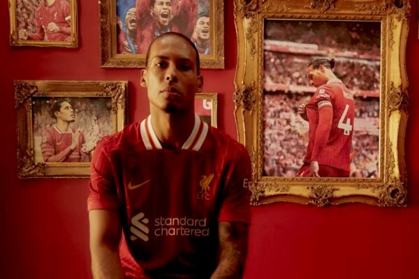 Virgil van Dijk captain of Liverpool signs a new contract extension at Axa training centre on April 17, 2025 in Liverpool, England. (Photo by Liverpool FC/Liverpool FC via Getty Images)